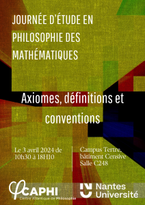 Affiche Journée d'étude Axiomes, définitions et conventionsns conventions