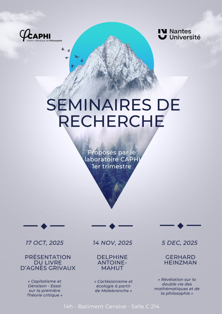 affiche tons bleus très moderne style électro avec une image de montagne et des oiseaux qui s'envolent